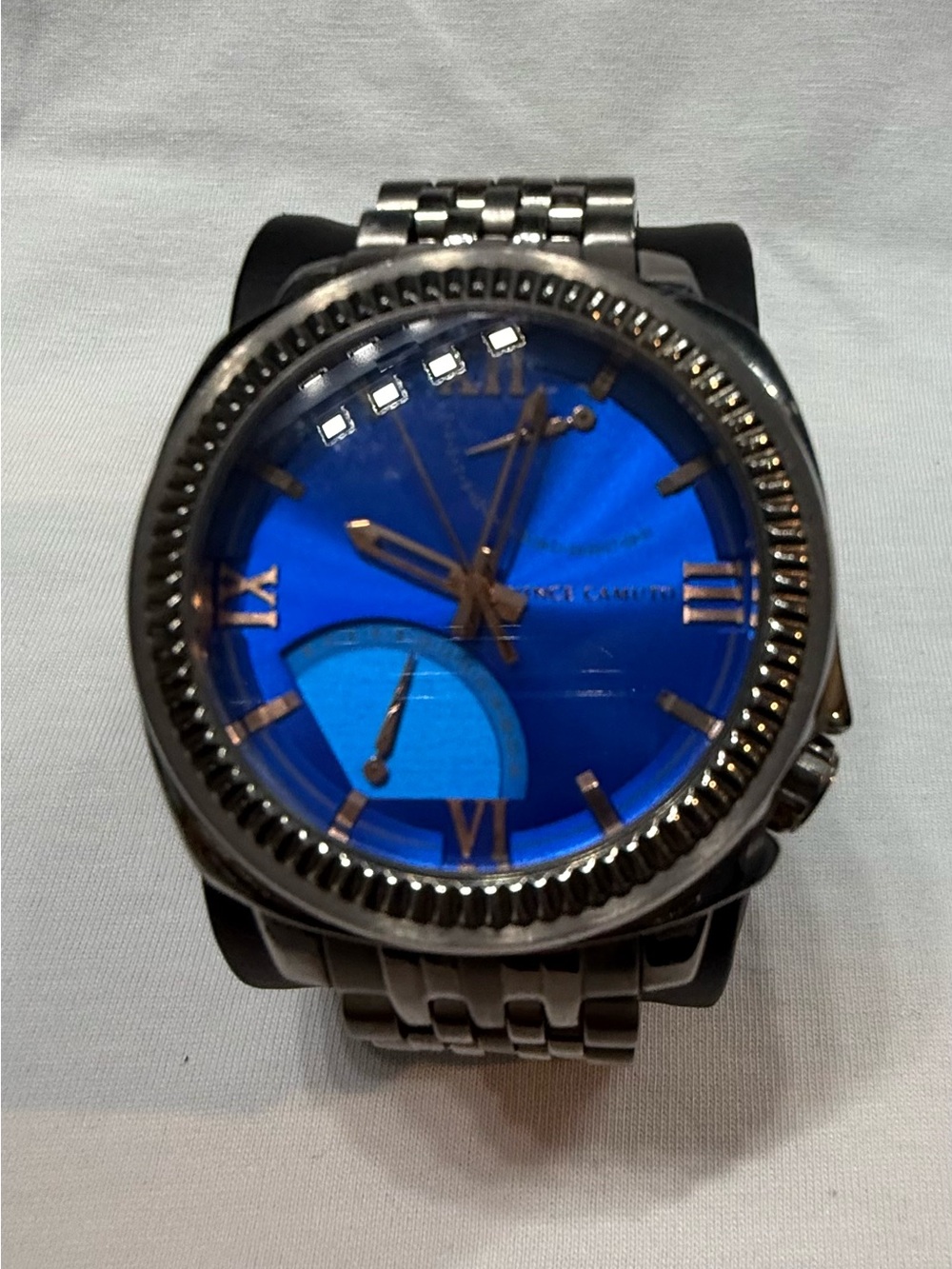 Vince Camuto Royal Blue and Gunmetal Watch